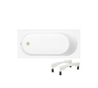 Baignoire droite 170 x 75 VILLEROY & BOCH O.Novo + Pieds + Vidage WIRQUIN doré