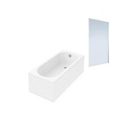 Baignoire droite VILLEROY ET BOCH Oberon quaryl 160 x 75 cm + Pare bain droite AURYS Mist 1 chromé
