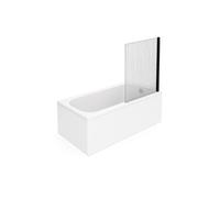 Baignoire droite VILLEROY ET BOCH Oberon quaryl 160 x 75 cm + Pare bain droite AURYS Raywall Noir mat