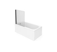 Baignoire droite VILLEROY ET BOCH Oberon quaryl 160 x 75 cm + Pare bain gauche AURYS Raywall Noir mat