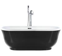 Baignoire en Acrylique Autoportante Bords Arrondis Forme Ovale Noir Tesoro