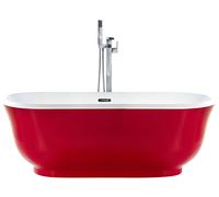 Baignoire en Acrylique Autoportante Forme Ovale Bords Arrondis Rouge Tesoro