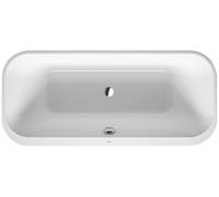 Baignoire en pose libre Duravit Happy D.2 Plus, 2 pentes de dos, revêtement acrylique sans soudure, 1800x800x460mm, 700453800000000, Couleur: Baignoire en blanc avec revêtement acrylique Graphite Supe