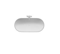 Baignoire en pose libre Duravit Luv, habillage acrylique sans soudure, 2 pentes de dos, avec garniture d'écoulement, 1600x750mm, blanc mat, 700461000000000