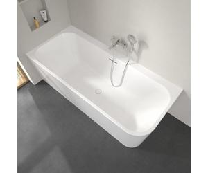 Baignoire encastrée Villeroy & Boch Taro, modèle à paroi intégrée, dimensions 180 x 80 cm, pour installation dans un angle, côté gauche