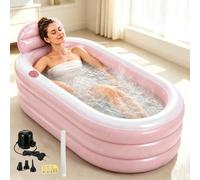 Baignoire Gonflable Adulte avec Pompe à Air électrique, 160 x 85 x 45 cm | Baignoire Gonflable, Bains Froids et Chauds, en PVC, Appui-tête, Gonflage Rapide, pour Jardin, Balcon, Extérieur
