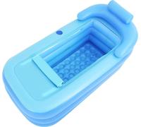 Baignoire gonflable - Baignoire SPA pliable - 160×84×64 cm - Avec couvercle - Dossier ergonomique - PVC renforcé - Jusqu'à 1,85 m - Jusqu'à 100 kg - Bleu