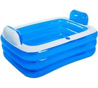 Baignoire gonflable de spa portable, bain à remous for 2 personnes, taille adulte avec dossier et drain, PVC épais pliable, for la maison, l'extérieur, les voyages, les piscines/241 (Color : 180X140X