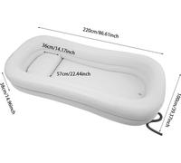 Baignoire gonflable pour adultes alités - Baignoire pour lit médicalisé - 220 × 100 × 38 cm - Pompe électrique 130 W 220–240 V - Réservoir d'eau de 10 l - Gonflage en 2 minutes - Blanc