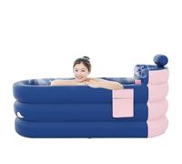 Baignoire Gonflable Pour Adultes - Bain Pliable Portable | Baignoire Gonflable | Baignoire D'eau Chaude Pliable | Baignoire Autoportante Avec Appui-Tête | Soutien Lombaire | Poche De Rangement Latéral