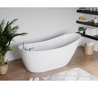 Baignoire îlot avec robinetterie - 170*75*73 cm - Blanche - 282 L - NATALIA