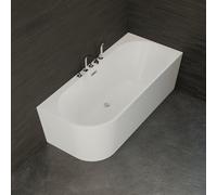 Baignoire Ilot Capri 170 droite blanche + robinetterie chromée 170 x76 x58 cm, by SPALINA