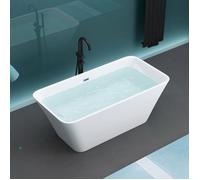 Baignoire îlot en acrylique blanc rectangulaire 150x75x58cm MAI & MAI avec bonde et trop plein V529OA