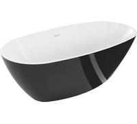 Baignoire îlot Mexen Eris 170 x 80 cm, blanc/noir, trop-plein blanc - 53441708075-20