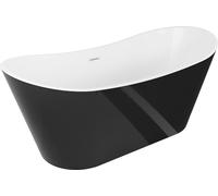 Baignoire îlot Mexen Montana 180 x 90 cm, blanc/noir, trop-plein blanc - 52011809075-20