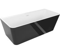 Baignoire îlot Mexen Volta, 150 x 75 cm, blanc/noir, trop-plein blanc - 51131507575-20