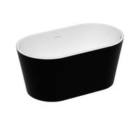 Vente-unique - Baignoire îlot ovale - 130 x 71 x 58 cm - Acrylique - Noire - 180 L - APOGON