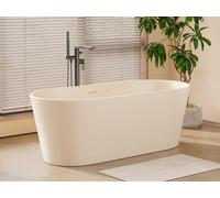 Baignoire îlot ovale - 159 x 74 x 56 cm - Acrylique - Beige mat - 255L - LUZECA