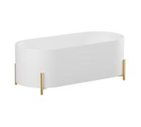 Baignoire îlot ovale avec pieds dorés - 160 x 73,5 x 59 cm - Blanche - ALONSA