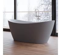 Baignoire îlot Ovale Neroon 2.0 170 Grise 170 X80 X60 Cm, By Spalina