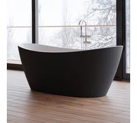 Baignoire îlot Ovale Neroon 2.0 170 Noire 170 X80 X60 Cm, By Spalina