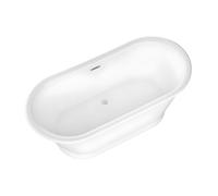 Baignoire îlot ovale - style retro - 150 x 74 x 63 cm - Acrylique - Blanche - 180 L - PELMATO