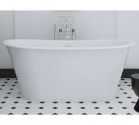 Baignoire îlot ovale - style retro - 150 x 74 x 63 cm - Acrylique - Blanche - 180 L - PELMATO