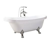Baignoire ilôt retrò avec pieds argent + Mitigeur - Marigold