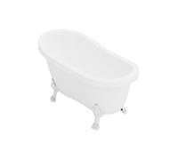 Baignoire îlot rétro avec pieds de lion blancs - 145 x 74 x 77 cm - Blanche - 200 L - NISOS II
