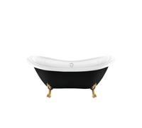 Baignoire îlot rétro - LE MONDE DU BAIN - DARLINGTON 175 - Noir - Acrylique - Pattes de lion dorées