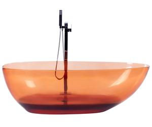 Baignoire Îlot Rouge en Fonte Minérale Translucide 169 x 78 cm Ovale Blancarena