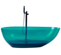 Baignoire Îlot Vert Sauge en Fonte Minérale Translucide 169 x 78 cm Ovale