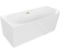 Mexen Mia baignoire autoportante d'angle gauche 160 x 75 cm, blanche, trop-plein doré - 52691607500L-50 46263 5905315382535