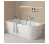 Baignoire MILO 150cm Semi-Îlot Gauche - Pack Complet Acrylique Blanc