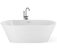 Baignoire Moderne Acrylique 160 x 80 cm Autoportante Forme Ovale Système de Trop