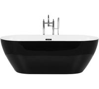 Baignoire Moderne Acrylique 170 x 80 cm Autoportante Ovale Brillant Noire Carrer