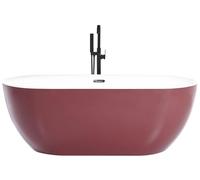 Baignoire Moderne Acrylique 1700 x 800 mm Autoportante Forme Ovale Brillant Rouge