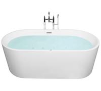 Baignoire Moderne Acrylique avec LED Autoportante à Hydromassage Blanche Havana