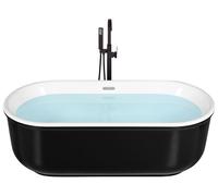 Baignoire Moderne en Acrylique Autoportante Ovale Mat Noire Pinel