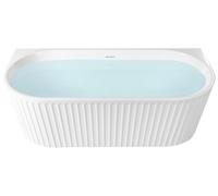 Baignoire Moderne en Acrylique Ovale 170 x 80 cm Finition Cannelée Blanc Mat Ser