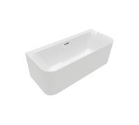Baignoire murale semi-îlot VILLEROY & BOCH Loop & Friends avec bonde et trop-plein blanc