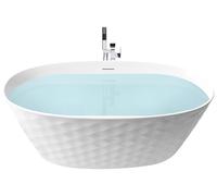 Baignoire Ovale en Acrylique Autoportante 150 x 75 cm Finition Brillante Blanche