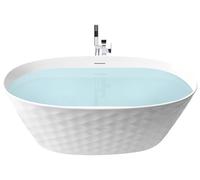 Baignoire Ovale Moderne en Acrylique Autoportante 150 x 75 cm Finition Brillante