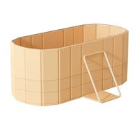 Baignoire Pliable Adulte 120cm, Baignoire Portable avec Support Métal | 5 Couches Isolation, Support Métal 60°, Coque PP Rigide, Fond Antidérapant, Pliable, Intérieur & Jaune 1, 120 cm