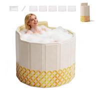 Baignoire Pliable Adulte Portable, Bain Froid et Chaud avec Dossier Maison | Ice Bath Portable, Baignoire Sans Installation, avec Coussin et Tuyau, pour Bain Glacé, Spa Maison et Récupération Sportive