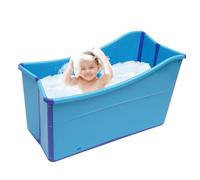 Baignoire pliable avec coussin de siège, tuyau de vidange et clips de fixation