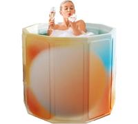 Baignoire pliable - Baignoire de siège portable - Détente à domicile - Conception gain de place - Hauteur de 25,6 pouces - Jaune
