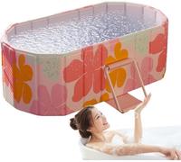 Baignoire pliable - Baignoire portable - Détente à domicile - Conception gain de place - 150x55x50 cm - Rose
