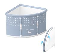 Baignoire pliable en forme d'éventail, bac à glace et baignoire d'angle pliable pour adultes, baignoire mobile en PVC avec coussin de siège, évacuation latérale, 6 couches épaisses, 73 x 73 x 55 cm