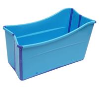 Baignoire pliable et portable - Baignoire pour adultes et enfants - 100 cm - Tuyau d'évacuation de 1 mètre avec pinces - Structure autoportante en PP + TPE - Bleu